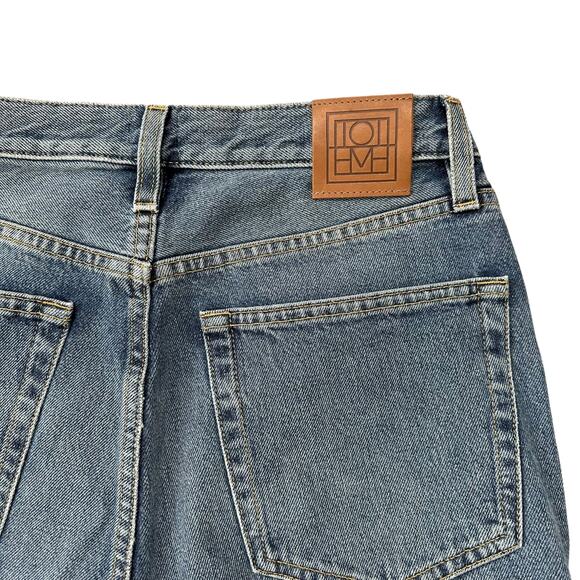 TOTEME Classic Cut Denim Medium Wash Ankle Frayed Denim Jeans Women's Size 27 - Picture 11 of 11